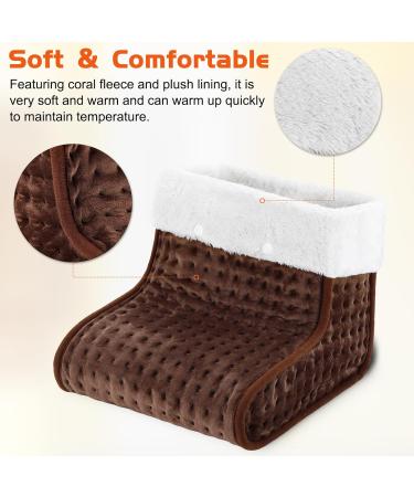 Bute Foot Warmers - Fast Heating Electric Foot Warmers with Washable Lining | 10 Adjustable Temp Levels | Intelligent Timer | Dark Brown - Buy Online on GoSupps.com