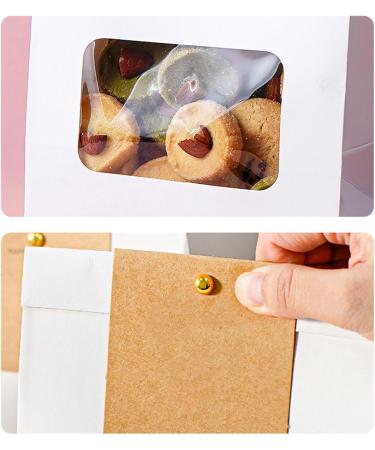 Set Of 50 Convenient Paper Bags For Bread Clear Window Cookie Packaging Bag Practical Food Package Bag For Parties Yellow - Buy Online on GoSupps.com