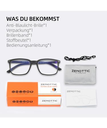 Zenottic Men's Blue Light Blocking Reading Glasses - Classic Anti-UV400 Design | Black 0.0 Prescription - Buy Online on GoSupps.com