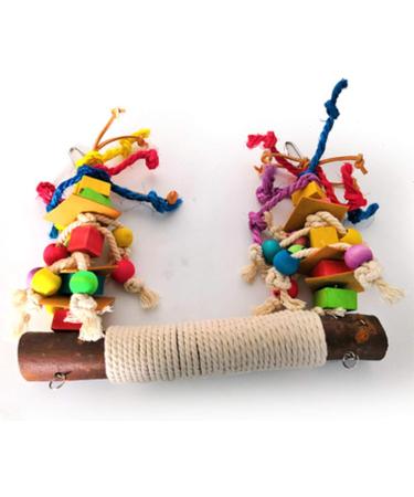 HPiano Parrot Toys - Natural Wood Bird Swings & Chewing Accessories for Parrots | Colorful Hanging Toys - Buy Online on GoSupps.com