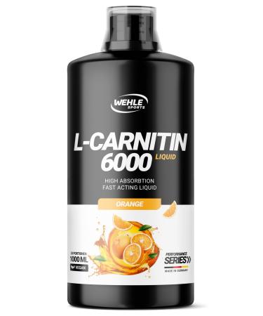 L -Carnitine 6000 Liquid (1000 ml) - Extra high -dosed with 6000 mg of pure L -carnitine per daily portion - Amino workout drink - delicious taste - vegan - Wehle Sports (1000ml orange) orange 1 l (1 Pack) - Buy Online on GoSupps.com