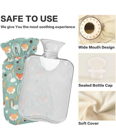 Naanle Rainbow Fox Hot Water Bottle - 1L Heat Therapy for Bed Hand & Foot Pain Relief - Includes Transparent Bag - Buy Online on GoSupps.com