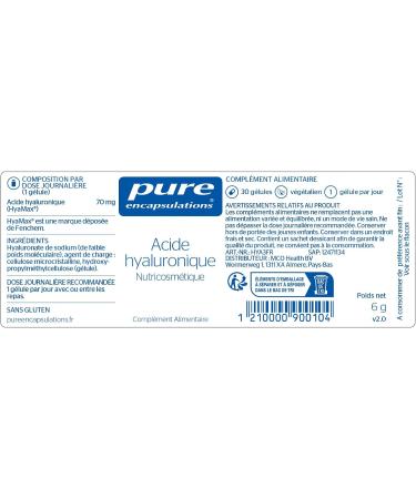 Pure Encapsulations - Hyaluronic Acid - Highly Absorbable Nutricosmetics - Helps Maintain Skin Firmness & Elasticity - 60 Vegan Capsules - Buy Online on GoSupps.com