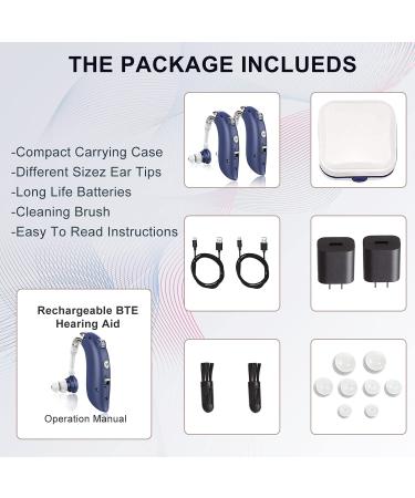 OneBridge Rechargeable Hearing Amplifier for Seniors with Noise Cancelling - Blue | Digital Assist Device for Adults with Hearing Loss - Buy Online on GoSupps.com