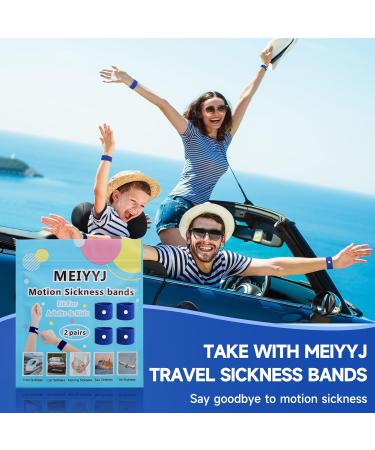 MEIYYJ Motion Sickness Bands for Adults and Kids - Sea Sickness Wristbands for Pregnancy & Travel - 2 Blue Bands - Buy Online on GoSupps.com
