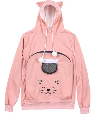 Homelevel Cat Pocket Hoodie - Cute Sweater with Dog Bag | Cat Sweater for Small Pets | Pink Pet Pocket Hoodie - Buy Online on GoSupps.com