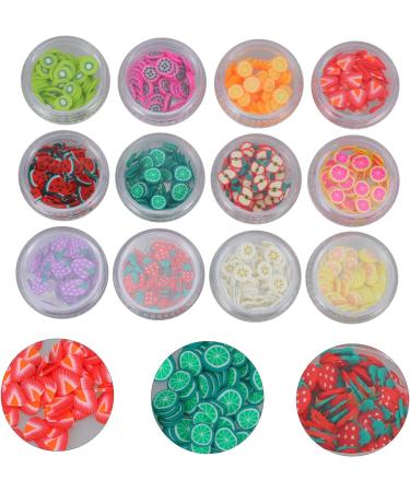 PLAFOPE 12 Boxes Polymer Clay Manicure Color Stickers Blush Decor Vase Filler Bead Nail Art Decoration 3d Stickers Colored Clay Fruit Slice Embellishments Fruit Slice Nail Sticker - Buy Online on GoSupps.com