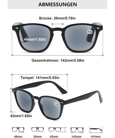 Shop Lanomi UV400 Reading Glasses for Men & Women | Big Gray & Black Sunglasses with 4.0 Strength Visual Aid - Buy Online on GoSupps.com