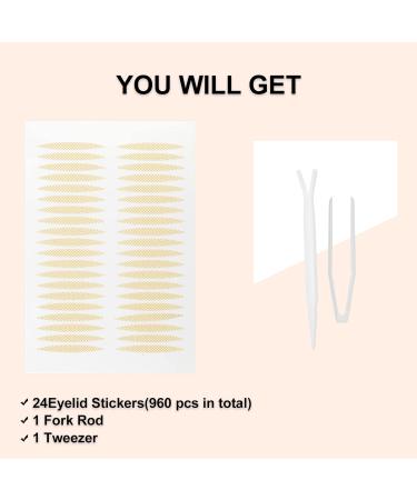 VOCOSTE Double Eyelid Stickers | 960 Pcs Invisible Eye Lift Tape with Fork & Tweezers | Perfect for Single & Asymmetrical Eyelids | International Shipping Available - Buy Online on GoSupps.com