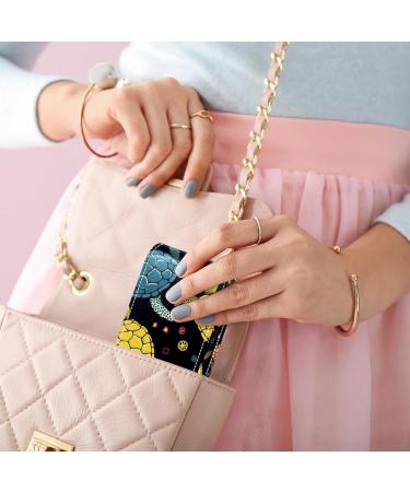 Travel Lipstick Organizer Case - Portable Makeup Bag with Mirror | Ethnic Sea Turtle Design - Buy Online on GoSupps.com