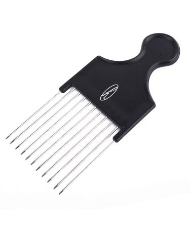 Fine Lines Afro Pick Comb - Metal Teeth for Curly Hair - Heat & Impact Resistant Afro Hair Combs - Antistatic Afro Hair Comb - Afro Metal Comb for Curly Hair Thick Black Plastic and Antistatic Comb Metal Tail Combs - Buy Online on GoSupps.com