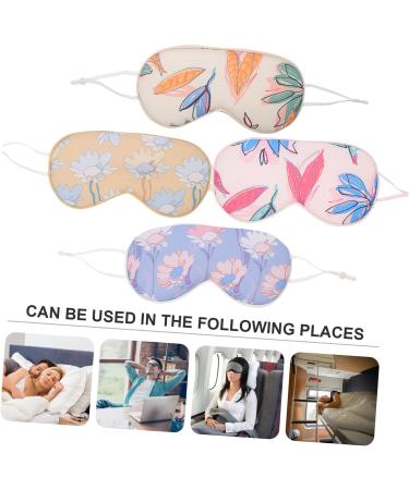 Healvian 4 Pieces Eye Mask Imitation Silk Silk Sleep Blindfold Eye Masks Sleep Eye Mask Eye Sleeping Eyeshadow Eyeshadow Eye Protection Mask Eye Blindfolds Printed Eye Masks - Buy Online on GoSupps.com