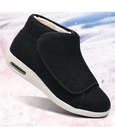 Diabetic Shoes for Men - Comfy Warm Plush Fleece Adjustable Orthopaedic Walking Shoes for Arthritis & Swollen Feet - Size 12 (Black - Buy Online on GoSupps.com