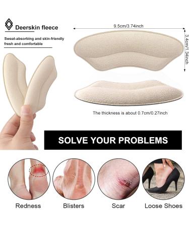 Heel Pads for Loose Shoes | 4 Pairs Cushion Inserts for Men & Women | Pain Relief & Blister Prevention (Pale Apricot & Black - Buy Online on GoSupps.com