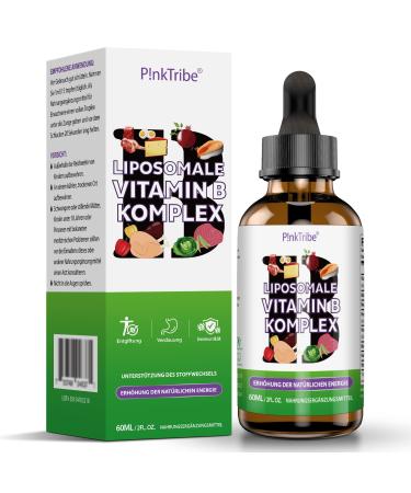 Liposomal vitamin B complex liquid - high -dose drops with all 8 B vitamins active vitamin B forms vegan no additives 60ml (1 Pack) - Buy Online on GoSupps.com