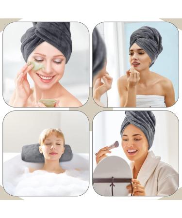 Sunland Microfiber Hair Towel for Women - Super Absorbent & Quick Drying Hair Turban Large 61x109cm in Gray - Buy Online on GoSupps.com