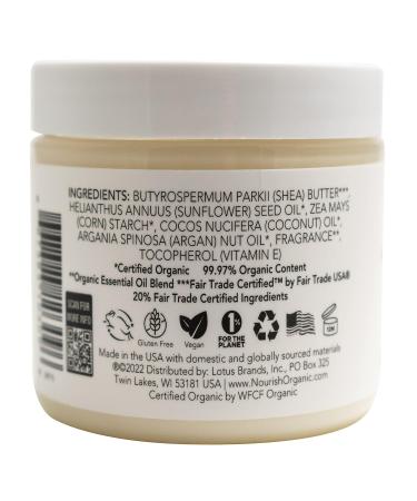 Nourish Organic Argan & Shea Butter 5.2 oz: Hydrating Body Cream - Buy Online on GoSupps.com
