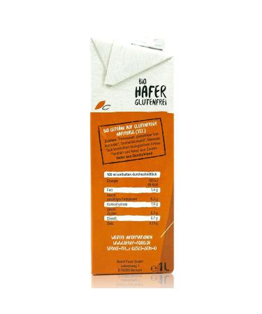 Berief Organic Oat Drink - 10-Pack Gluten-Free Unsweetened 1L | 100% Plant-Based Vegan Beverage - Buy Online on GoSupps.com