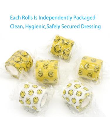 KEQCQE Cohesive Bandage Self Adherent Wrap Athletic Tape Breathable Vet Tape First Aid Tape for Dogs Cats Horses Birds & Wrist Healing Ankle Sprain Swelling 2 Inch Smile 6 Rolls - Buy Online on GoSupps.com