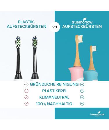 Truemorrow Bamboo Replacement Brushes for Philips Sonicare Kids | Biodegradable Vegan & Plastic-Free | 8-Pack Soft Colorful Bristles - Buy Online on GoSupps.com