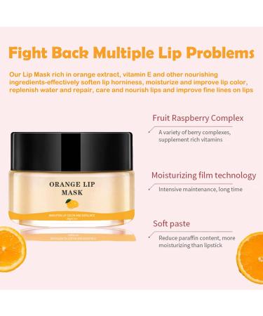 Orange Lip Sleeping Mask for Night Moisturizing and Repairing Dry, Chapped Lips - Lip Oil and Moisturizer to Fade Lip Lines - Buy Online on GoSupps.com