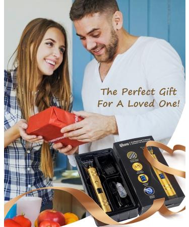 Qhou T-Blade Hair Trimmer for Men - Cordless, Zero Gapped, Rechargeable Beard Shaver with LED Display - Gold - Buy Online on GoSupps.com
