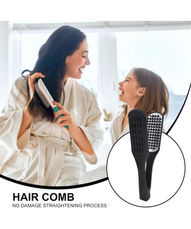 Hair straightener comb nonslip styling tool styling tool with clamp hairs Comfortable to hold hair straightener brush for daughter friend sister Doublesided hair straightening comb - Buy Online on GoSupps.com