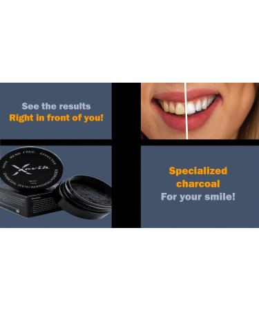 Xavik Activated Charcoal Teeth Whitening Powder - Organic Coconut Shell Carbon, Mint Flavor, Toothpaste Feel - Non Abrasive Whitener - Buy Online on GoSupps.com
