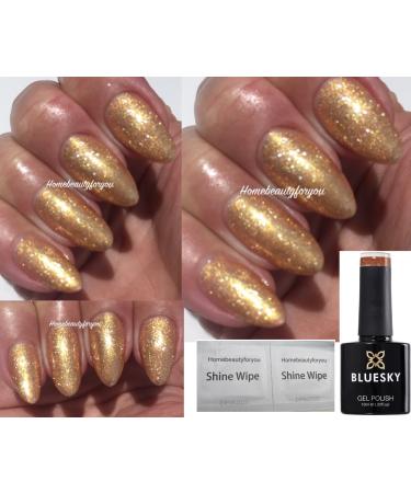 Bluesky Gold Champagne Fine Crystal Glitter Nail Gel Polish SJ18 UV LED Soak Off 10ML LIMITED SPECIAL PRICE