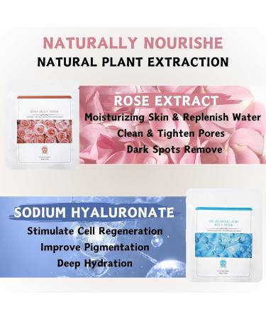 Face Masks Beauty - Rose & Hyaluronic Acid Jelly Mask - Face Masks Beauty for Deep Cleansing Hydrating & Nourishing - Face Care for Reducing Acne & Removing Dark Spots - Peel Off Face Masks - Buy Online on GoSupps.com
