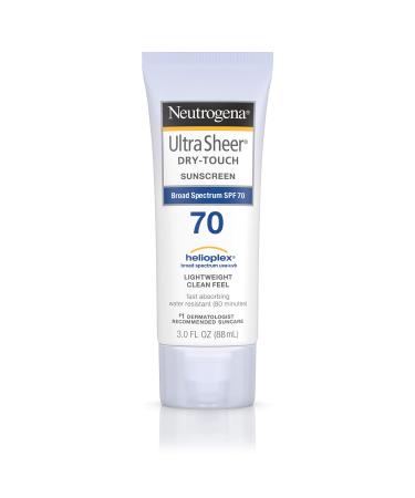 Neutrogena Ultra Sheer Dry-Touch Water Resistant and Non-Greasy Sunscreen Lotion with Broad Spectrum SPF 70, 3 Fl Oz (Pack of 1)