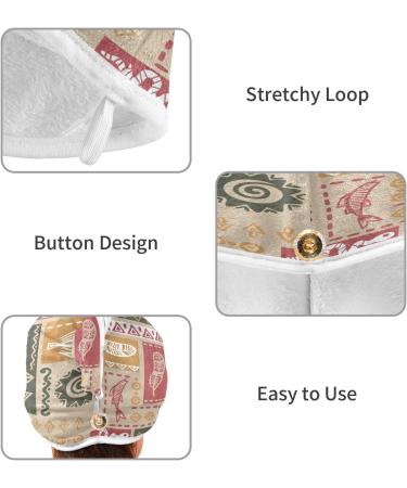 Tribal Ethnic Drawing Dry Hair Cap & Towel Set | Quick-Dry Super Absorbent Soft 2-Piece Bundle - Buy Online on GoSupps.com