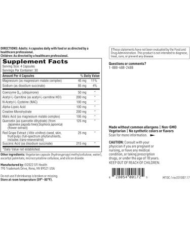 Klaire Labs Mitothera Capsules - Support Mitochondrial Energy with CoQ10 & Red Grape Extract | Soy-Free - 120 Capsules - Buy Online on GoSupps.com