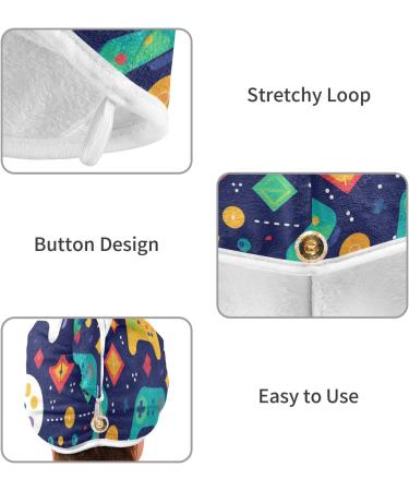 Rainbow Games Console Hair Towel 2 Pack | Super Absorbent Quick Dry Turbans for Women & Girls - Perfect Hair Drying Solution - Buy Online on GoSupps.com