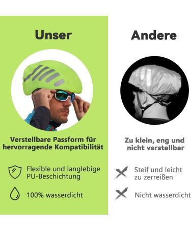 Universal Waterproof Bicycle Helmet Rain Cover - Reflective Protection in Yellow - Buy Online on GoSupps.com