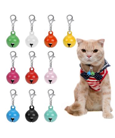 Kalione 10 pieces of cat bells for dogs cat bells for collars cat dog collar bells bells for cat neck straps metal polluting bell bell for Christmas decoration