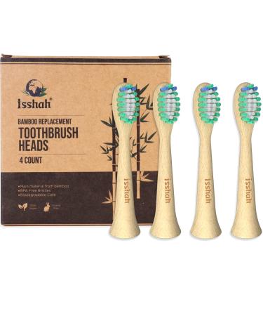 Bamboo Replacement Toothbrush Heads - 4 Count (Fits Most Philips Electric Toothbrushes) - Buy Online on GoSupps.com