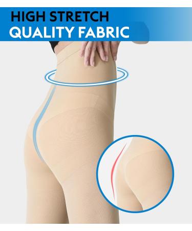 KEKING 15-20 mmHg Medical Compression Pantyhose for Women & Men - Open Toe Support Stockings for Varicose Veins & Edema XXL Beige - Buy Online on GoSupps.com