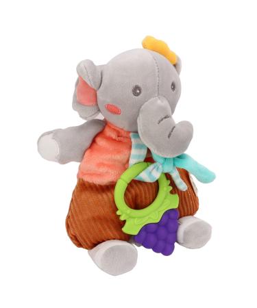 Newborn cuddly toy soft and plush baby bite ring doll sweet soft soft sensory enrichment baby sleeping calming elephant doll with bite ring