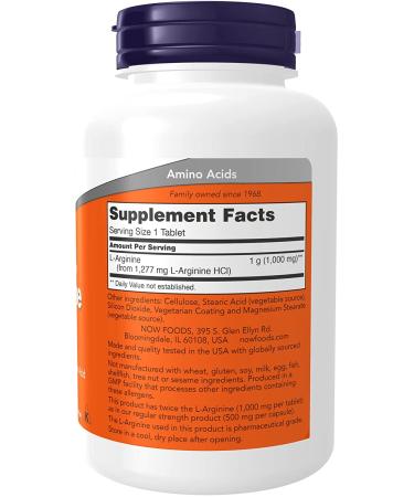Now Foods L-Arginine 1000 mg - 120 Tablets | Premium Amino Acid Supplement - Buy Online on GoSupps.com