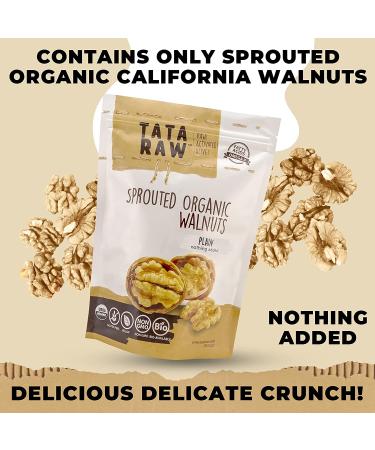 Organic Sprouted Walnuts - Plain, Raw & Air Dried - 1 lb Pack - TATA RAW - Buy Online on GoSupps.com
