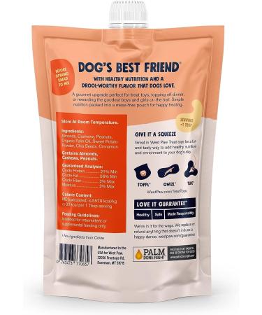 West Paw Creamy Nut Butter Treats with Sweet Potato & Chia Seed - 6.2 oz - Buy Online on GoSupps.com