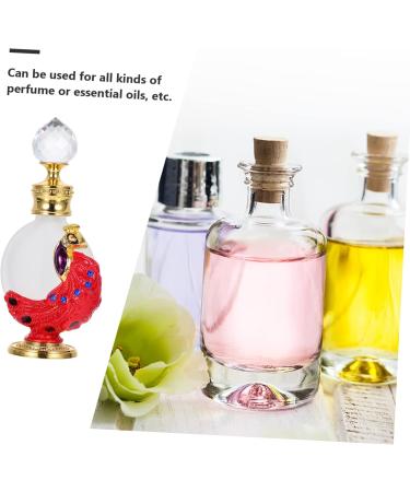 Ipetboom 1pc Peacock Essential Oil Bottle Rhinestone Decor Perfume Dropper Bottle Gold Decor Peacock Perfume Arabian Perfume Oil Ladies Women Travel Container Glass Liquid Red - Buy Online on GoSupps.com