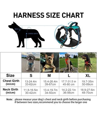 Dociote Anti-Pull Dog Harness for Medium & Large Dogs - Reflective Safety Harness with Handle - Turquoise (1 Pack) - Buy Online on GoSupps.com