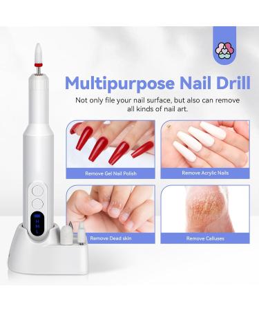 SAVILAND Electric Nail File 2024 - Portable White Nail Drill PRO with 12 Bits | Fast Nail Art Removal & Perfect Gift for Nail Lovers - Buy Online on GoSupps.com