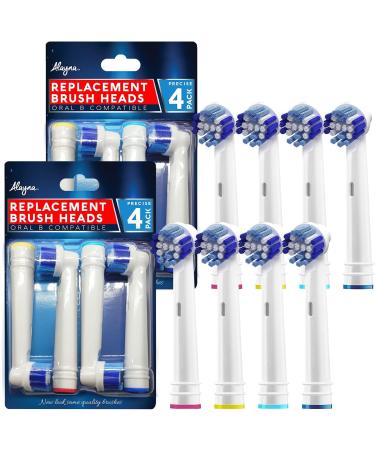 8 Pack Replacement Toothbrush Heads for Oral B Braun Electric Toothbrushes - Compatible with Oral B 7000, Pro 1000, 3000, 500, 8000, 9600 - Precision Refills - 8 Count - Buy Online on GoSupps.com