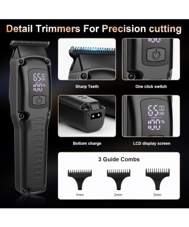 Professional Hair Clipper for Men - 3 in 1 Beard Trimmer & Electric Foil Shaver Set - Cordless Grooming Kit with LED Display - Perfect Gift for Him - Buy Online on GoSupps.com
