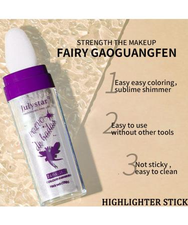 Glitter Highlighter Stick Patting Powder for Three-Dimensional Face Makeup - White - Buy Online on GoSupps.com