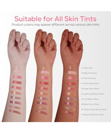 FREEORR Hydrating Glaze Lip Balm with Hyaluronic Acid Moisturizing Shine Black Lipstick Sheer Glow Tint with 24HR Hydration Daily Lips Moisturizer for Softer Smoother Lips Black Cherry Sheer - Buy Online on GoSupps.com