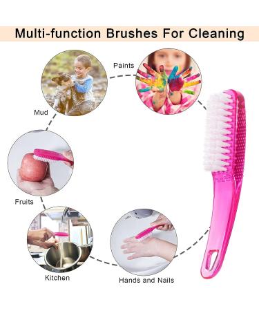 2 Pcs Handle Grip Nail Brushes - Long Handle Fingernail Cleaner for Hand and Toes Cleaning - Pedicure Nail Scrubber Non-Slip - Men and Women (Black/Pink) - Buy Online on GoSupps.com